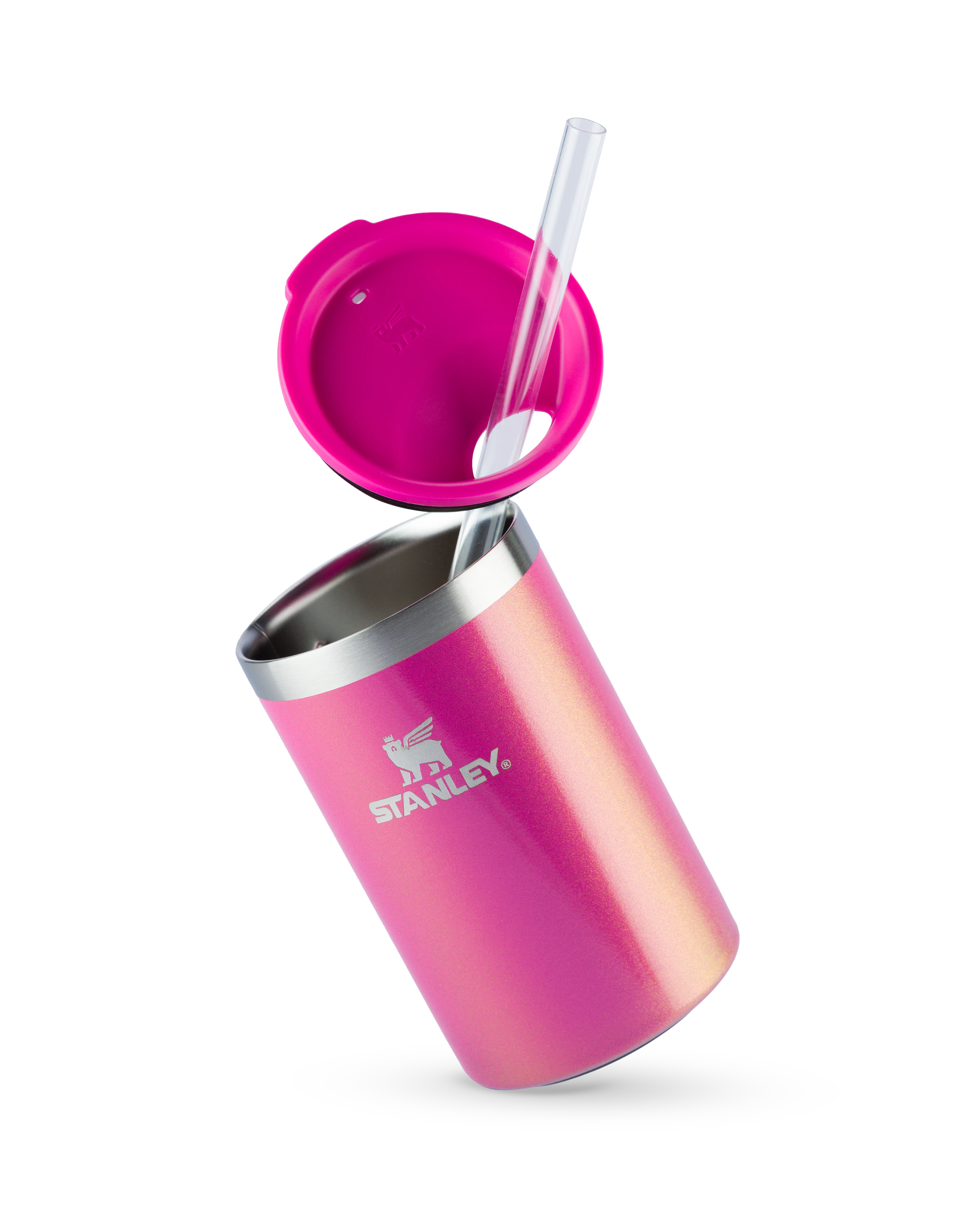 Can Cooler com canudo Stanley Dazzle Pink Shimmer | 296ML - Image 4