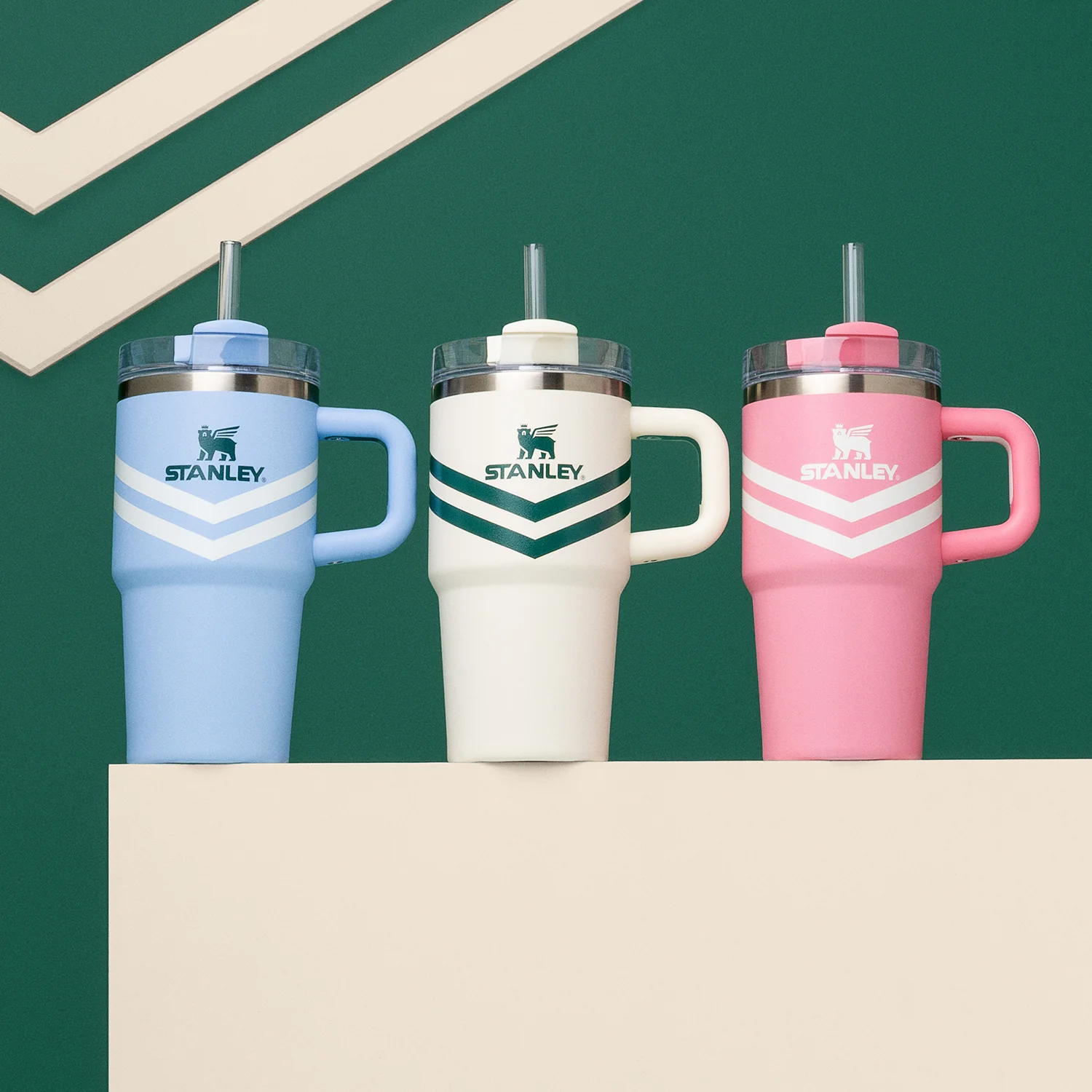 Copo Quencher Cream Chevron Stanley | 591ml - Image 4