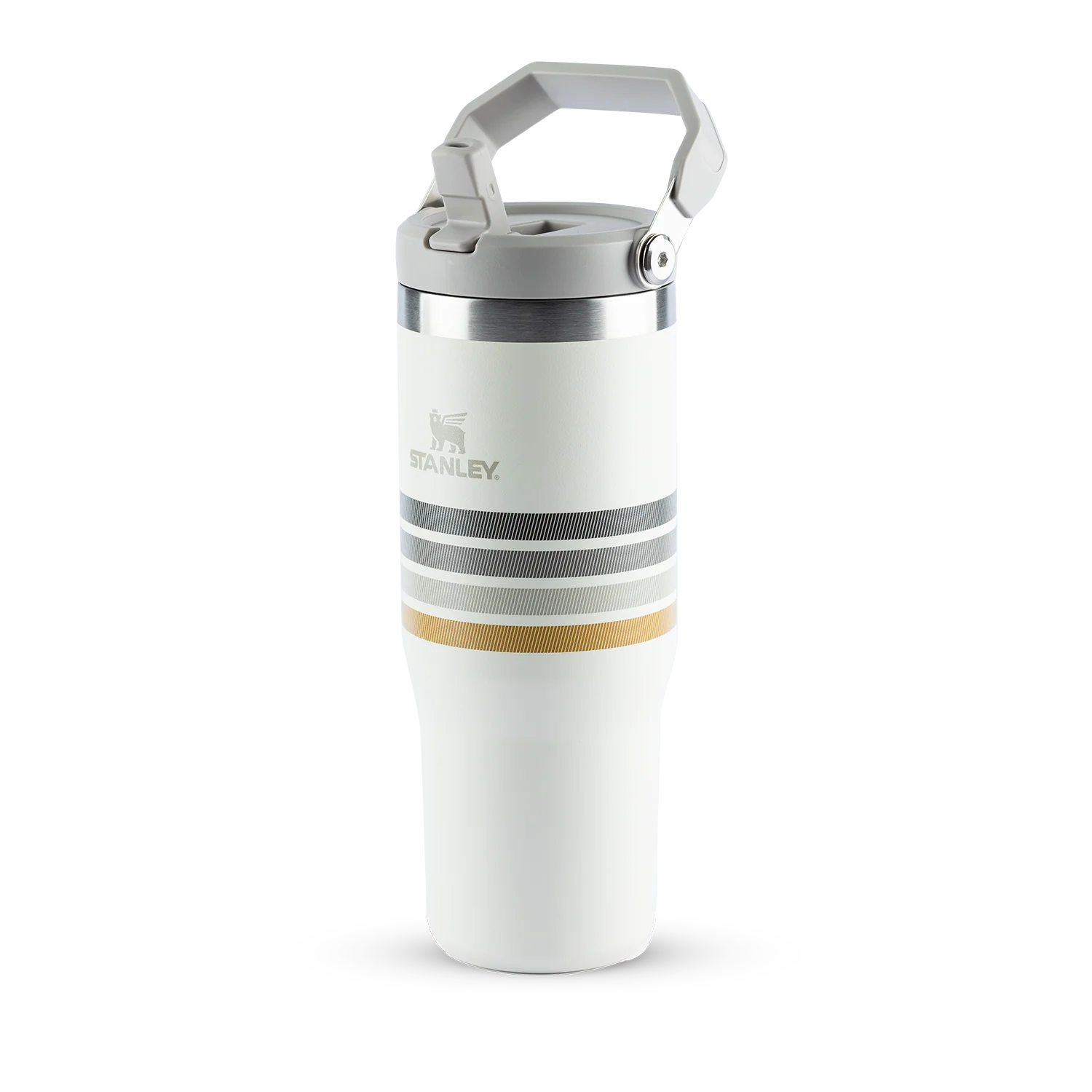 Tumbler Térmico Flip Straw Varsity Cream Ash Stripes | 887ml - Image 3